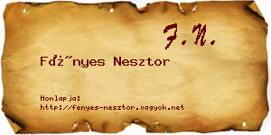 Fényes Nesztor névjegykártya